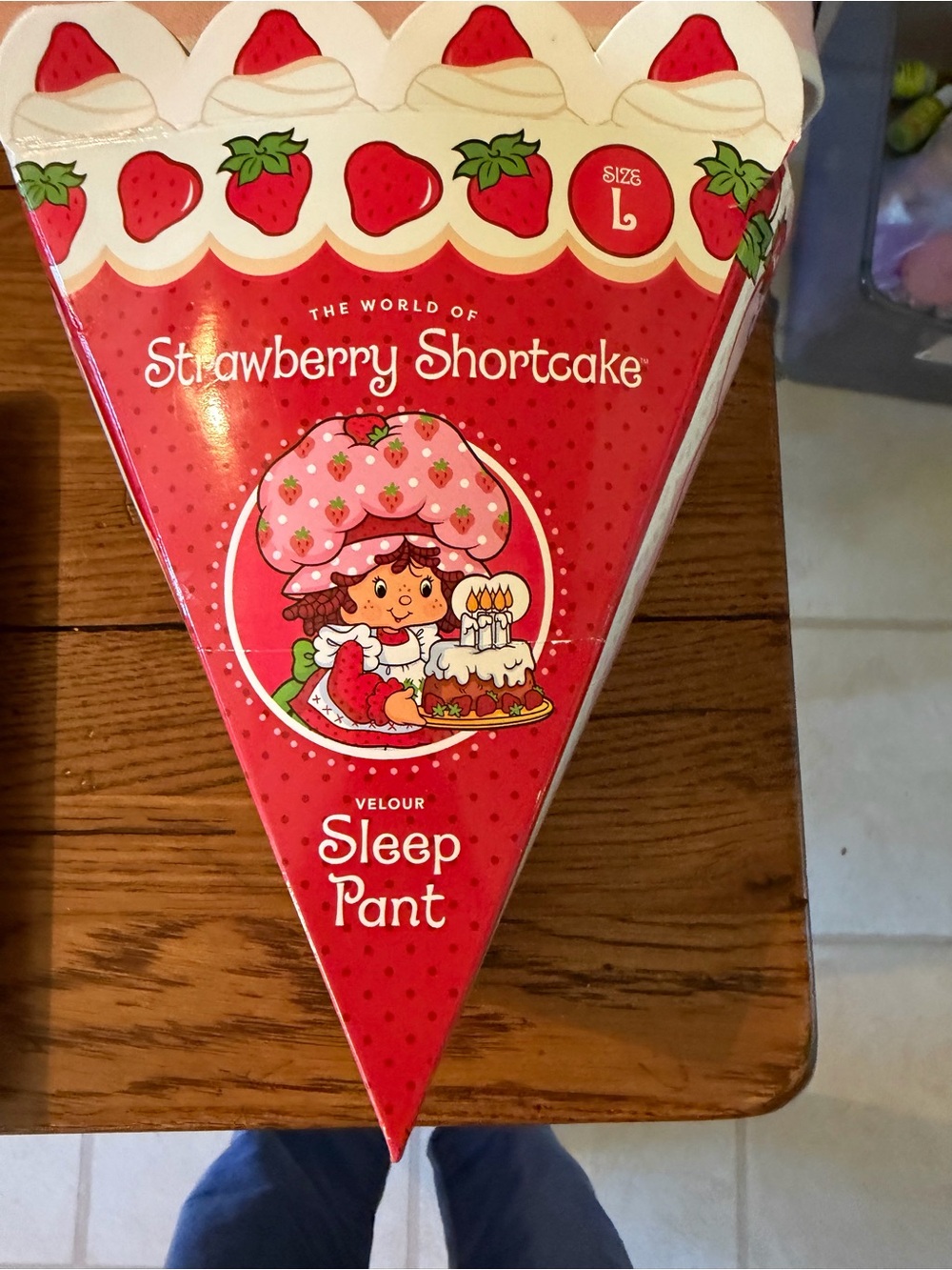 Red Velour Strawberry Shortcake Sleep Pant - Women's L